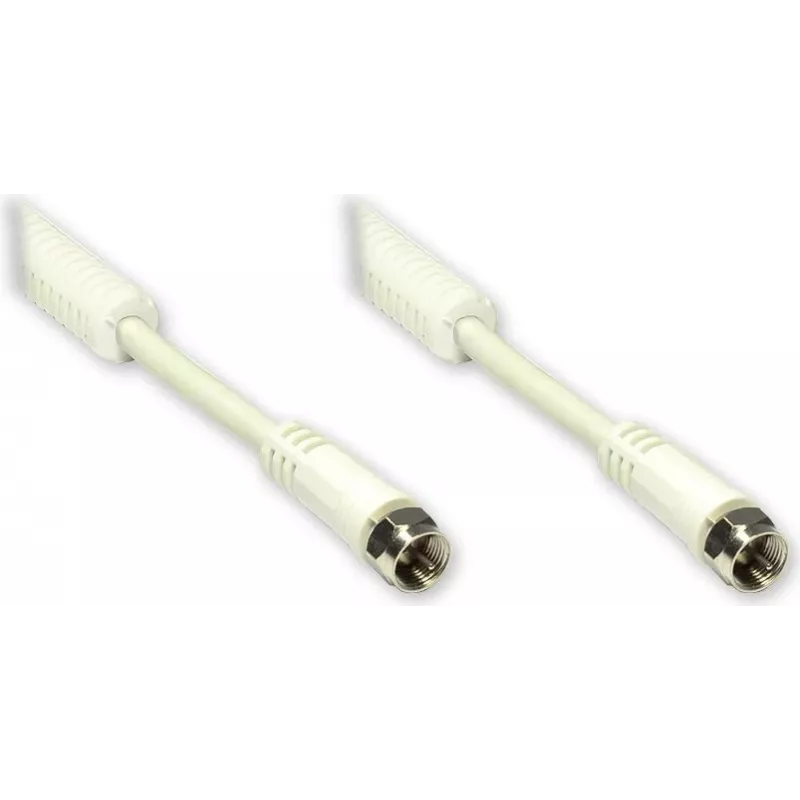 GoodConnections F-Type naar F-Type coaxkabel met ferrietkern, 100% afgeschermd, 2,5 m, wit (S-FP25W)