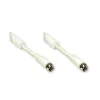 GoodConnections F-Type naar F-Type coaxkabel met ferrietkern, 100% afgeschermd, 2,5 m, wit (S-FP25W)
