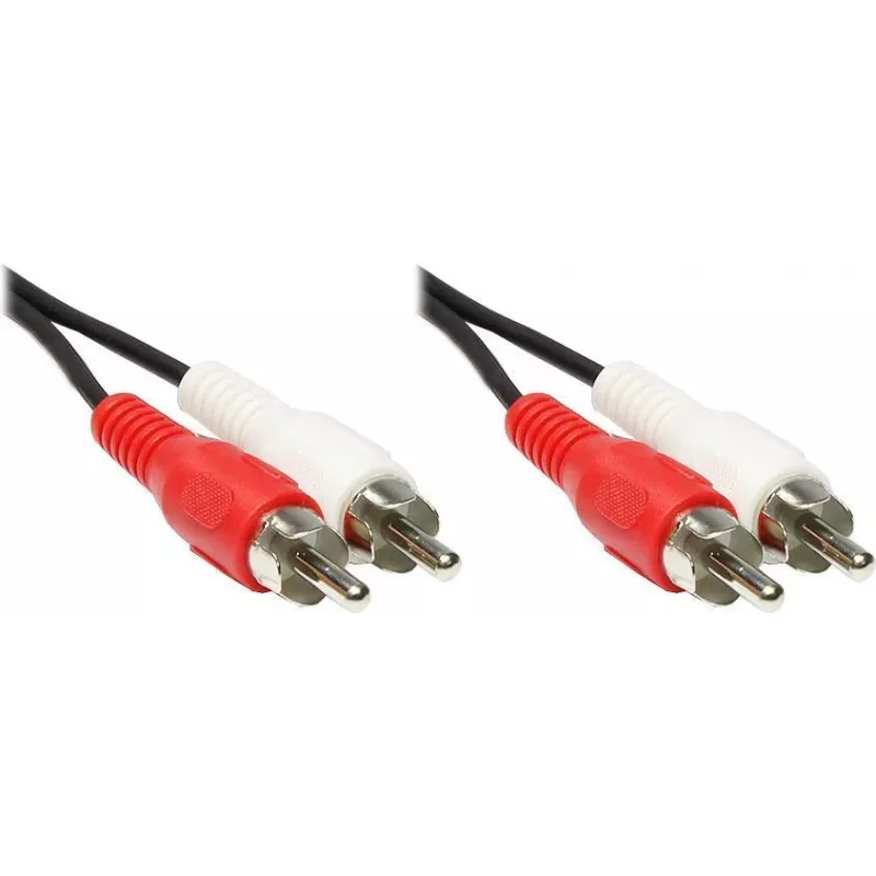 GoodConnections stereo-RCA-audiokabel, 2x RCA stekker naar 2x RCA stekker, 1,5 m, zwart 5901-D