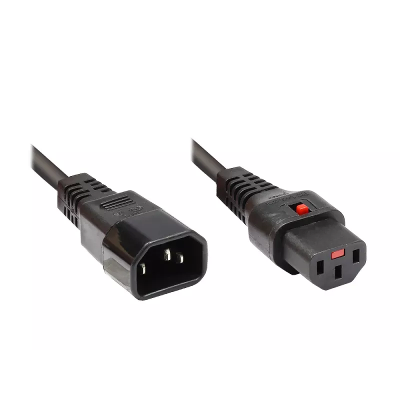 Good Connections Alcasa 1600-IEC10 netsnoer C14 naar C13, male/female, recht, 1 m, zwart