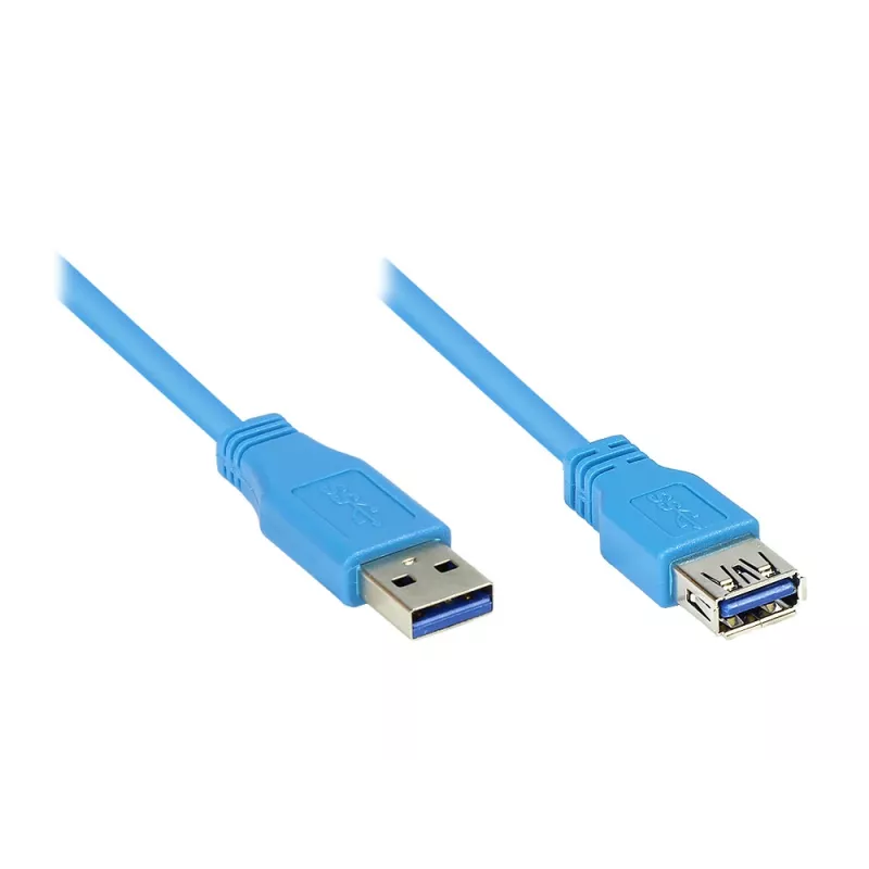 GoodConnections USB 3.0 verlengkabel A stekker naar A bus, blauw, 1 m (2711-B01)