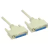 GoodConnections nullmodem-kabel, DB25 bus naar DB25 bus, 3m, vernikkeld, dubbel afgeschermd, zwart 4030-3