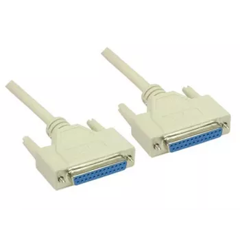 GoodConnections nullmodem-kabel, DB25 bus naar DB25 bus, 3m, vernikkeld, dubbel afgeschermd, zwart 4030-3