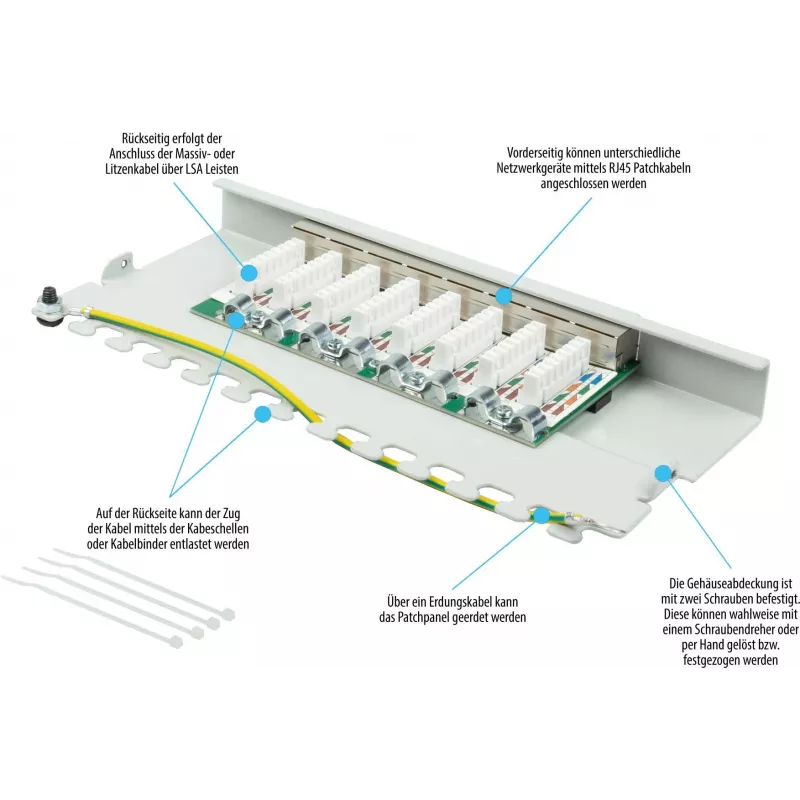 GoodConnections Alcasa GC-N0111 Cat6 afgeschermde RJ45 keystone-module - grijs