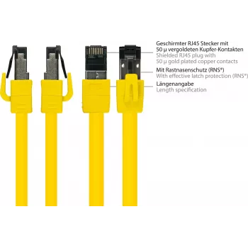 GoodConnections Alcasa 8080-030Y Cat8.1 S/FTP netwerkkabel, 3 m, geel
