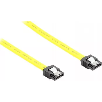 GoodConnections SATA III 6 Gb/s kabel met metalen clip, 0,30 m, geel 5047-A03Y