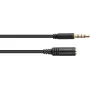 GoodConnections 3,5mm 4-polige TRRS-verlengkabel, stekker naar bus, 2m, zwart AS-35V4B2