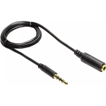GoodConnections 3,5mm 4-polige TRRS-verlengkabel, stekker naar bus, 2m, zwart AS-35V4B2