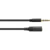 GoodConnections 3,5mm TRRS audio-verlengkabel, stekker naar bus, 5m, zwart AS-35V4B5