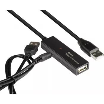 Good Connections actieve USB 2.0 verlengkabel, Type-A stekker naar Type-A bus, koper, zwart, 15m (GC-M0133)
