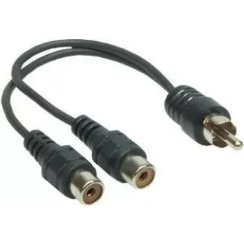 Good Connections 5901-KA audio-adapterkabel, 1x RCA stekker naar 2x RCA bus, 0,2m, zwart