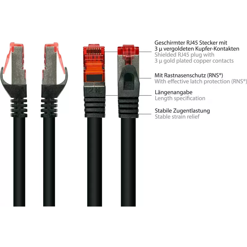 GoodConnections Alcasa 8060-400S Cat6 S/FTP Patchkabel, RJ45 male naar male, 40 m, verguld