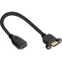 Good Connections HDMI-installatiekabel, HDMI type A bus naar panel-mount bus, 0,3 m, zwart HDMI-AD23
