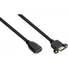 Good Connections HDMI-installatiekabel, HDMI type A bus naar panel-mount bus, 0,3 m, zwart HDMI-AD23