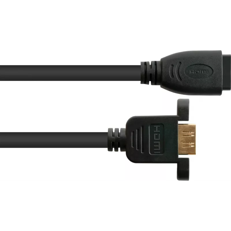Good Connections HDMI-installatiekabel, HDMI type A bus naar panel-mount bus, 0,3 m, zwart HDMI-AD23