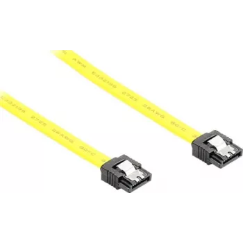 GoodConnections SATA 6 Gb/s kabel met metalen klem, 0,50 m, geel 5047-A05Y