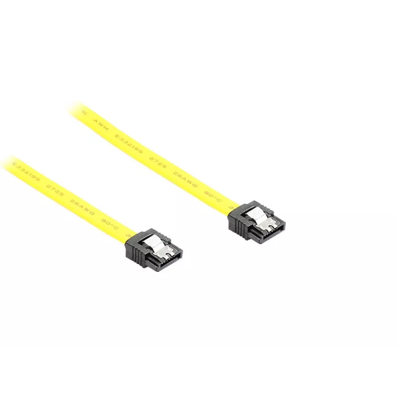 GoodConnections SATA 6 Gb/s kabel met metalen klem, 0,50 m, geel 5047-A05Y
