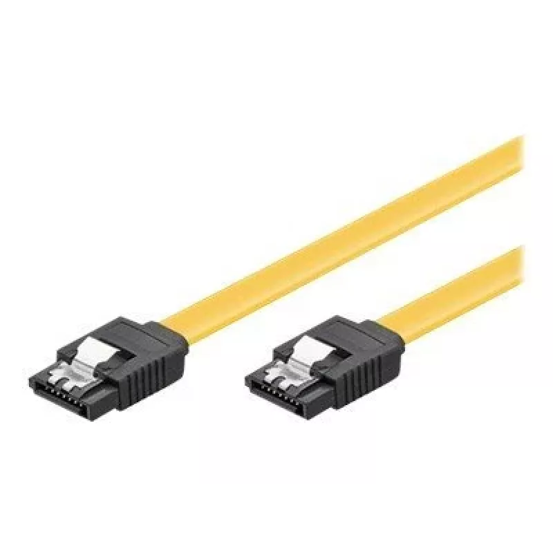 GoodConnections SATA 6 Gb/s kabel met metalen klem, 0,50 m, geel 5047-A05Y