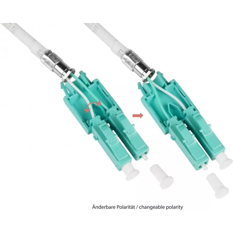 GoodConnections Alcasa LW-U820LC3 duplex multimode OM3 LC naar LC glasvezel-patchkabel, 20 m, aqua