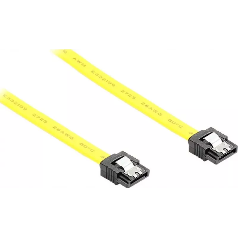 GoodConnections SATA 6 Gb/s kabel met metalen klem, 0,70 m, geel 5047-A07Y