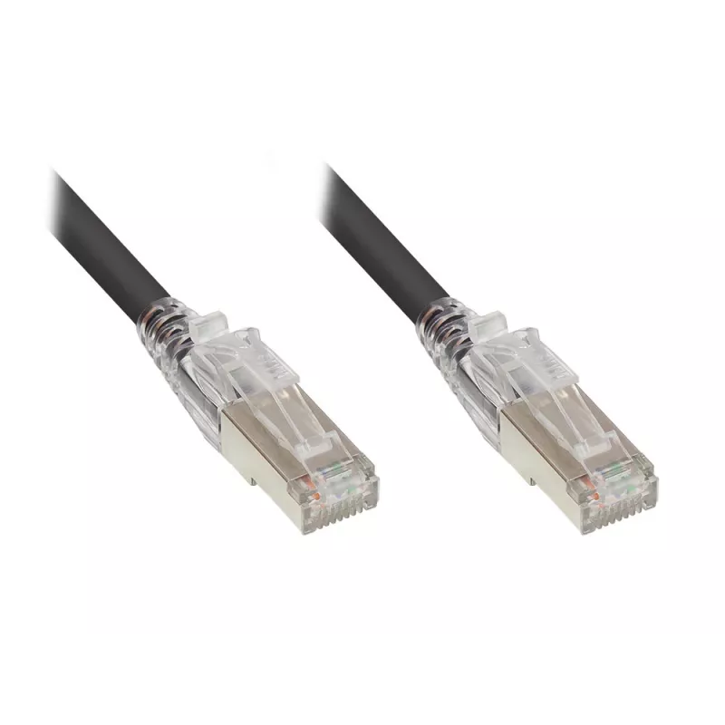 GoodConnections Cat.6A S/FTP patchkabel met RNS® Latch-beveiliging, LSZH, 5m, zwart 8060-HV050S