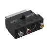 GoodConnections Alcasa 5525-3CU SCART naar 3x RCA + S-Video adapter met richtingsschakelaar, zwart