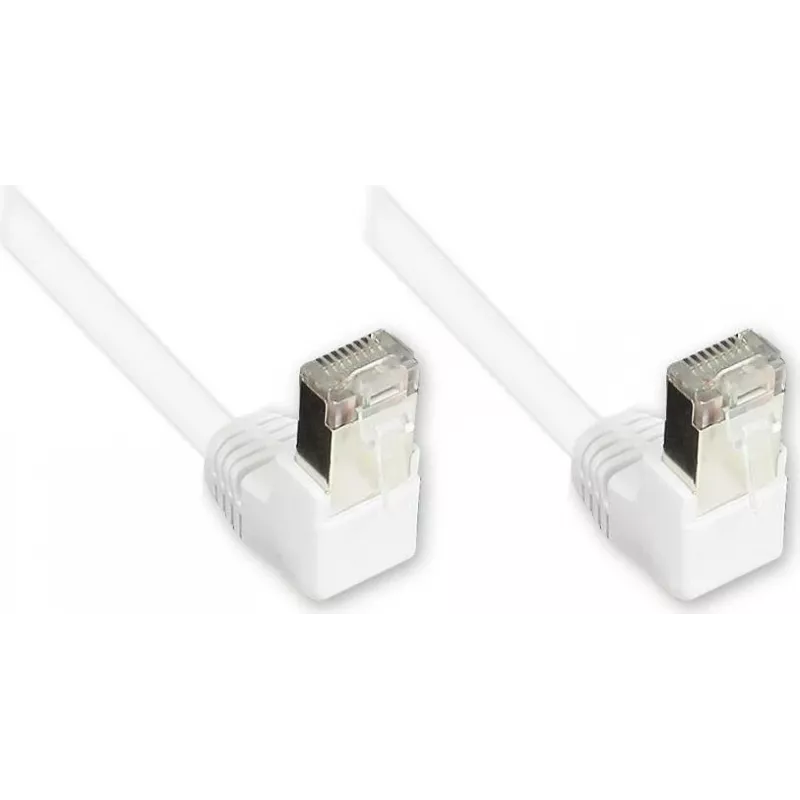 GoodConnections Cat. 5e F/UTP patchkabel, 2m, beide uiteinden 90° naar beneden gehoekt, wit 805W-020WI