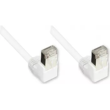 Good Connections Cat. 5e F/UTP patchkabel, wit, 3m, 90° naar beneden gehoekte RJ45-stekkers 805W-030WI