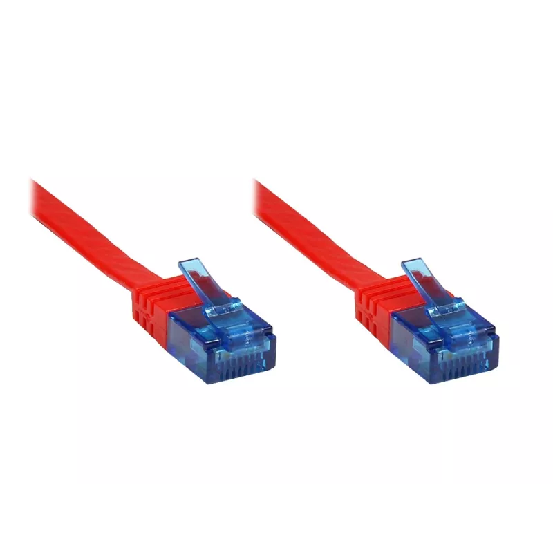 Good Connections Cat.6a U/UTP flat-patchkabel, RJ45, 500 MHz, rood, 3 m 8060-HF030R
