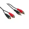 GoodConnections 5m RCA audio-verlengkabel, 2x RCA stekker naar 2x RCA bus, stereo, zwart AS-5CV2