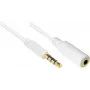 GoodConnections AS-35V4W2 3,5mm 4-polige audio-verlengkabel, stekker naar bus, wit, 2m