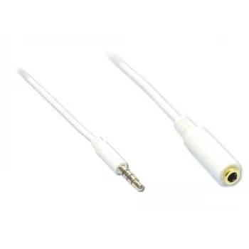 GoodConnections AS-35V4W2 3,5mm 4-polige audio-verlengkabel, stekker naar bus, wit, 2m