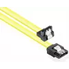 GoodConnections SATA 6 Gb/s kabel met metalen klem, haaks, 0,50 m, geel 5047-AW05Y