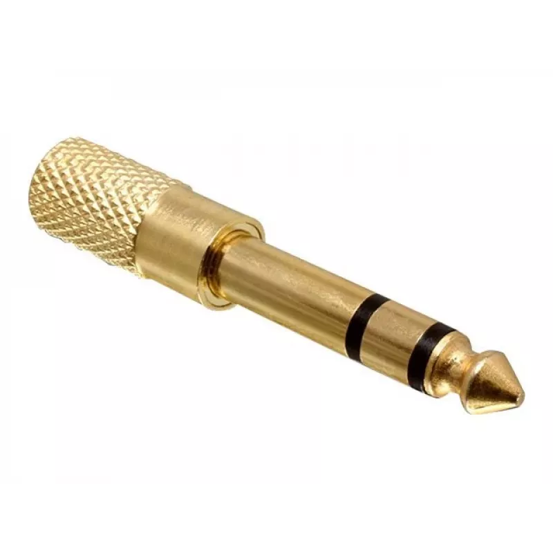 Delock 65361 audio-adapter 6,35 mm jackstekker naar 3,5 mm jackbus 3-pin TRS metaal