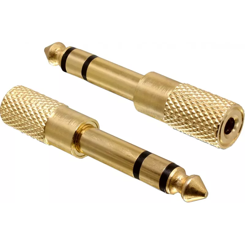 Delock 65361 audio-adapter 6,35 mm jackstekker naar 3,5 mm jackbus 3-pin TRS metaal