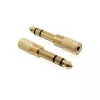 Delock 65361 audio-adapter 6,35 mm jackstekker naar 3,5 mm jackbus 3-pin TRS metaal
