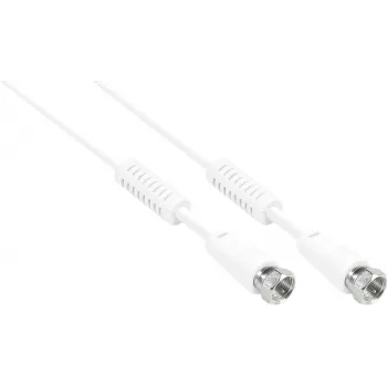 GoodConnections F-stekker coaxkabel F-stekker naar F-stekker met ferrietkern, 100% afgeschermd, 1,5m, wit (S-FP15W)
