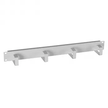 EFB-Elektronik 19 inch 1U kabelmanagementpaneel met 4 stalen beugels, RAL 7035 lichtgrijs 699995