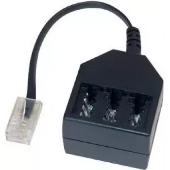 GoodConnections telefoonadapter RJ45 (8P4C) stekker naar TAE-F bus, 20cm, zwart T4A-NFF