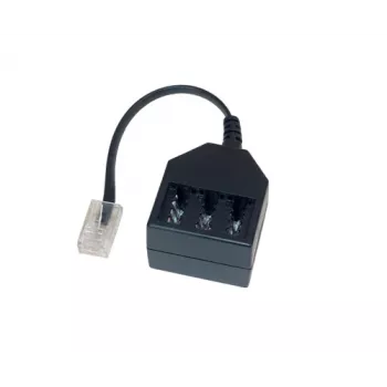 GoodConnections telefoonadapter RJ45 (8P4C) stekker naar TAE-F bus, 20cm, zwart T4A-NFF