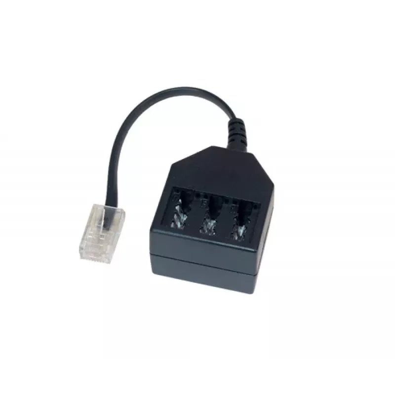 GoodConnections telefoonadapter RJ45 (8P4C) stekker naar TAE-F bus, 20cm, zwart T4A-NFF