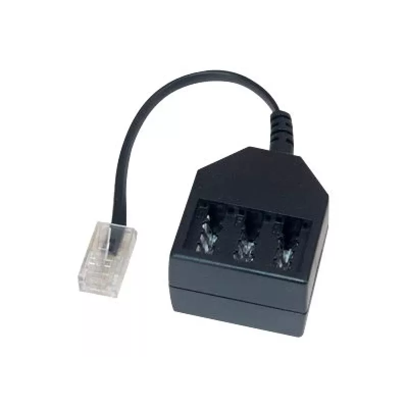 GoodConnections telefoonadapter RJ45 (8P4C) stekker naar TAE-F bus, 20cm, zwart T4A-NFF