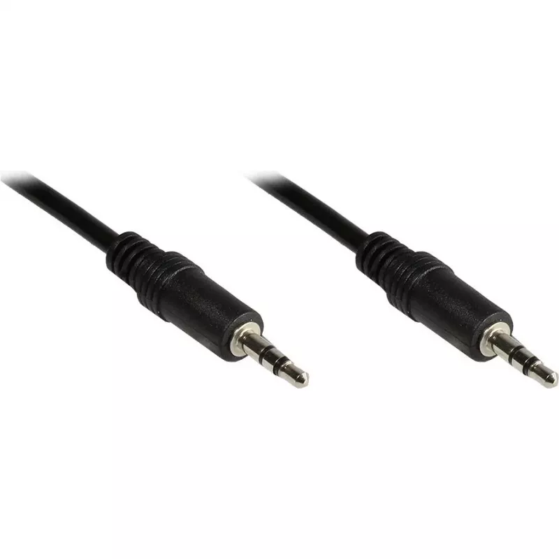 GoodConnections 3,5mm stereo-audiokabel stekker naar stekker, 1,5m, verguld, zwart (1970-EX)