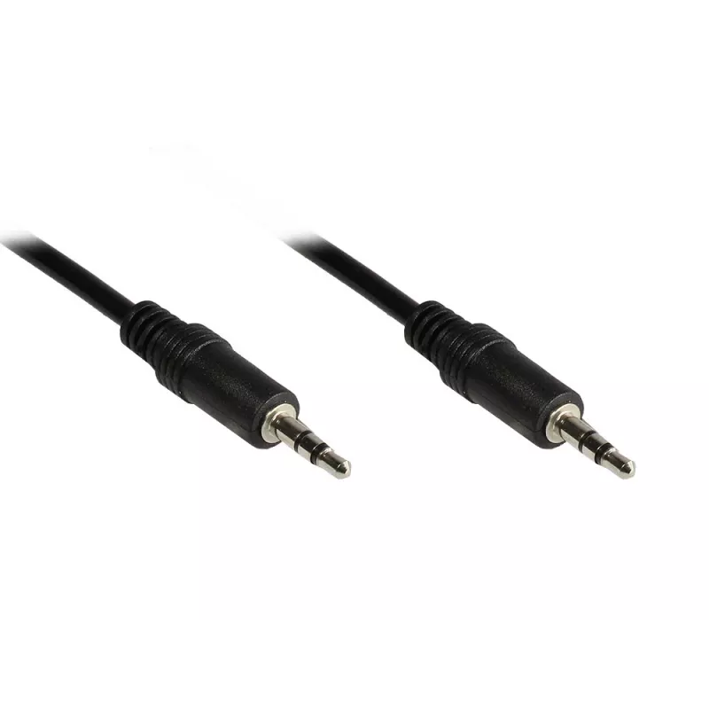 GoodConnections 3,5mm stereo-audiokabel stekker naar stekker, 1,5m, verguld, zwart (1970-EX)