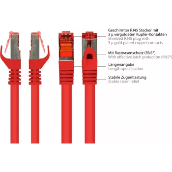 GoodConnections Alcasa 8060-400R Cat6 S/FTP Patchkabel, RJ45 male naar male, 40 m, verguld