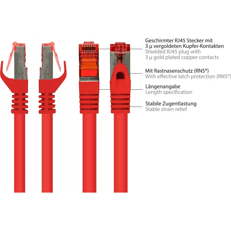 GoodConnections Alcasa 8060-400R Cat6 S/FTP Patchkabel, RJ45 male naar male, 40 m, verguld