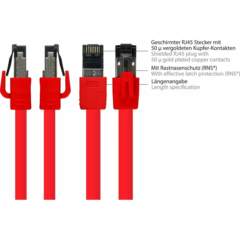 GoodConnections Alcasa 8080-015R Cat8.1 S/FTP netwerkkabel 1,5m rood
