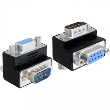 Delock adapter D-Sub 9 pin stekker naar bus 270° afgeschuind zwart 65265