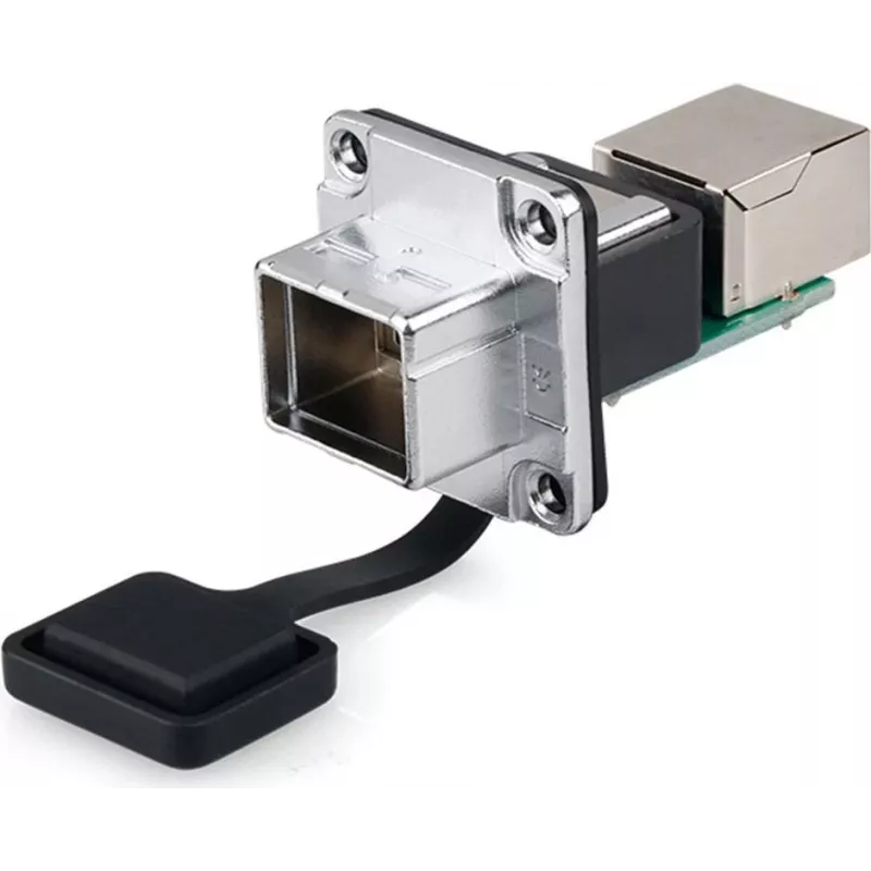 GoodConnections Alcasa IC06-R302 industriële RJ45-koppeling, IP65/IP67, grijs, zinkbehuizing, -40 tot 80°C