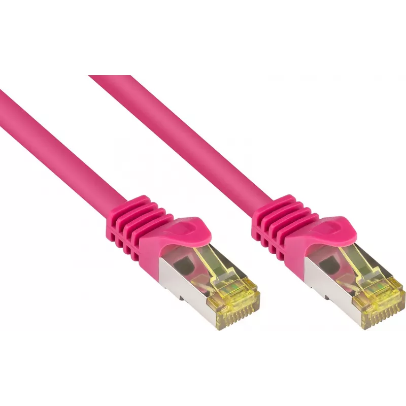 GoodConnections 8070R-400M Cat.7 S/FTP RJ45 patchkabel, PiMF, halogeenvrij, 600 MHz, OFC, RNS-clipbescherming, 40 m, magenta
